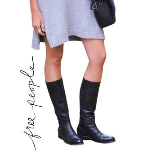 🌺 FREE PEOPLE🌺Black Quilted Lancaster Riding Boots🌺Womens 5🌺